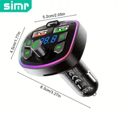 Transmisor FM y Carga Rápida PD/USB-C